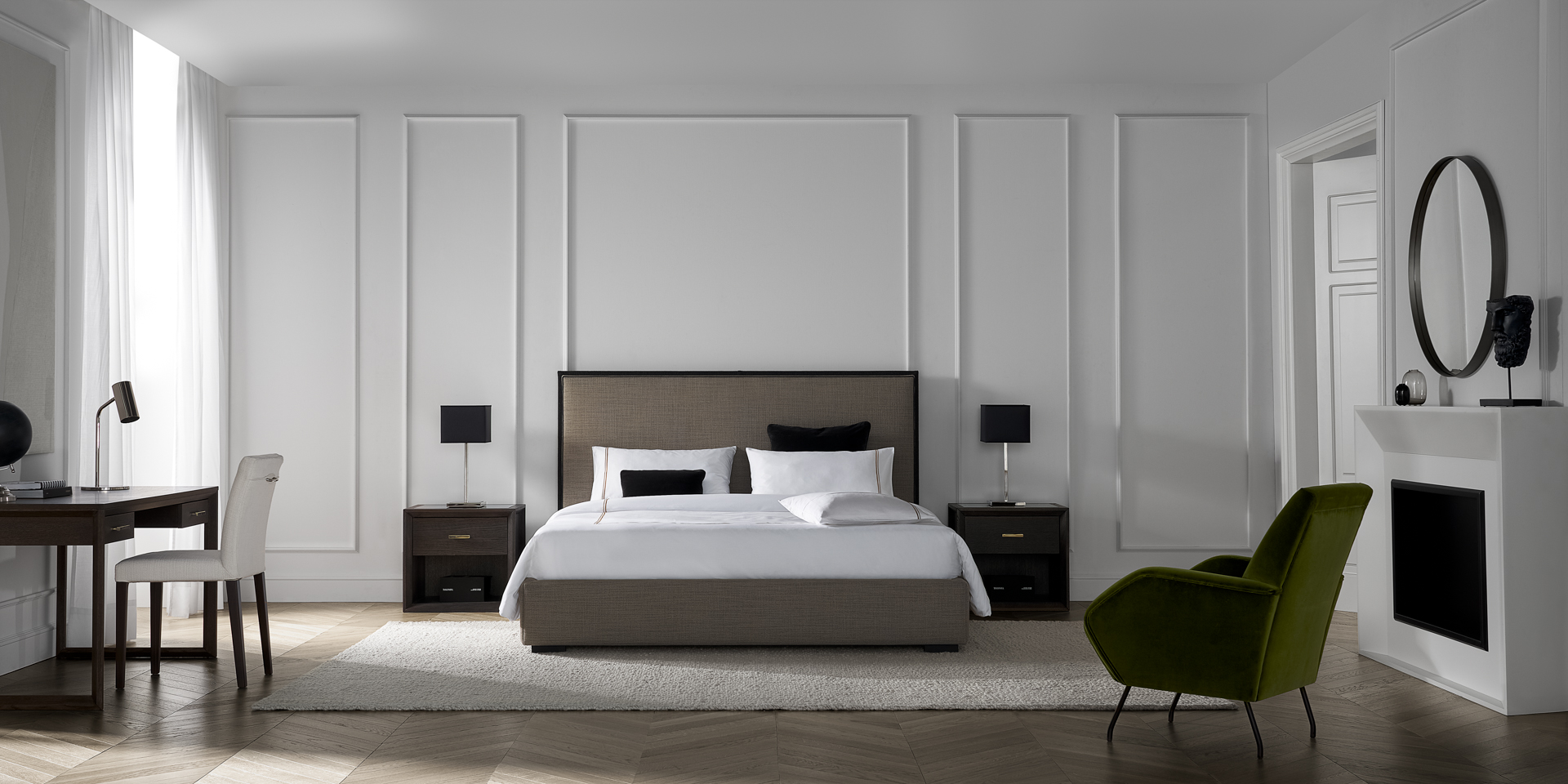 Letto Flat ambientazione camera da letto elegante