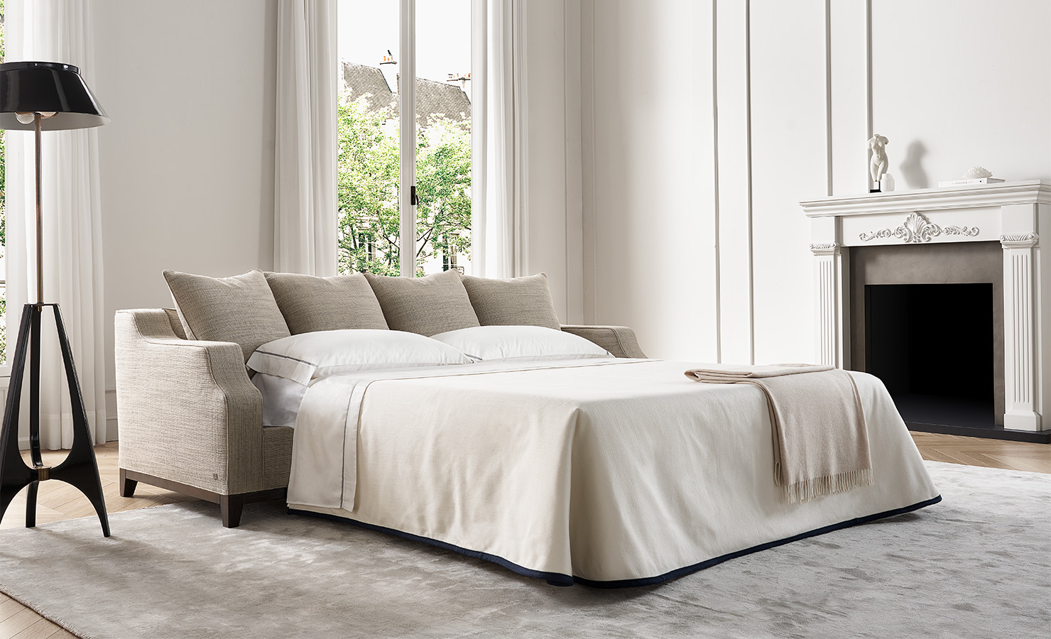 Divano letto Moritz aperto per hotel