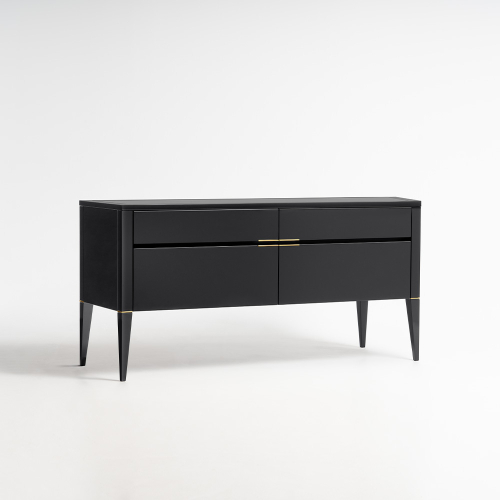 Credenza Brunelleschi laccata nero tre quarti