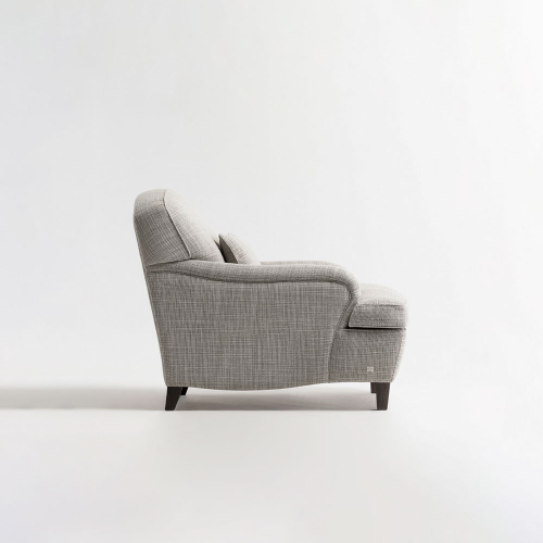 Poltrona Clayton rivestimento grigio Twiga L01 foto laterale