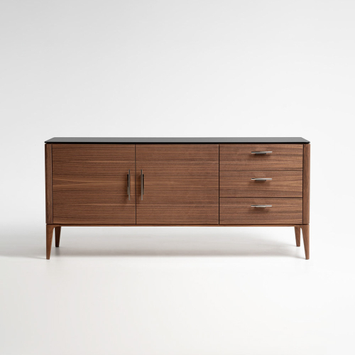 Credenza Lungarno in legno noce canaletto frontale