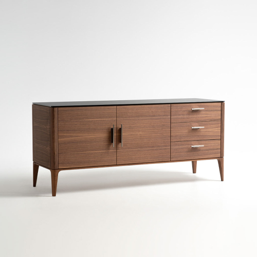 Credenza Club in legno noce canaletto tre quarti