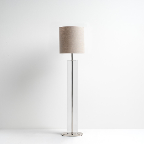 Lampada da terra Maya con paralume beige frontale
