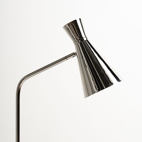 Lampada da terra Nelly in nichel paralume