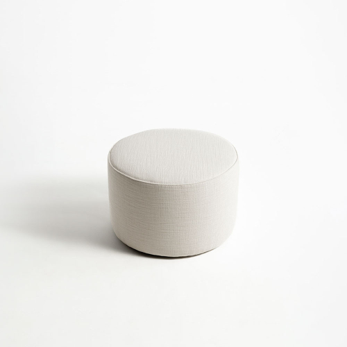 Pouf Tondo bianco in rivestimento Maya L07 foto dall'alto