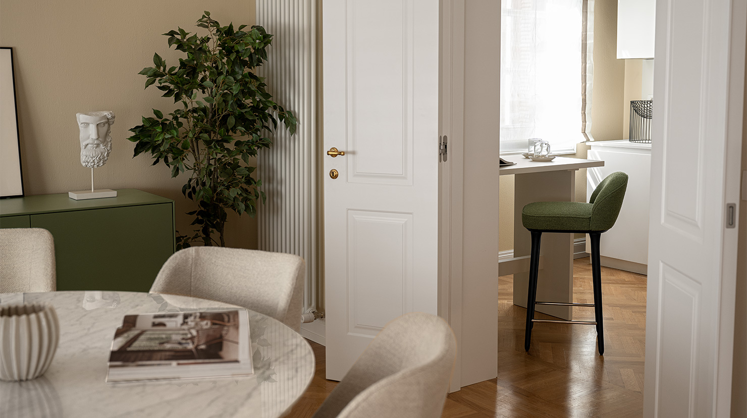 Furniture residential project for residences in Bologna dining and kitchen