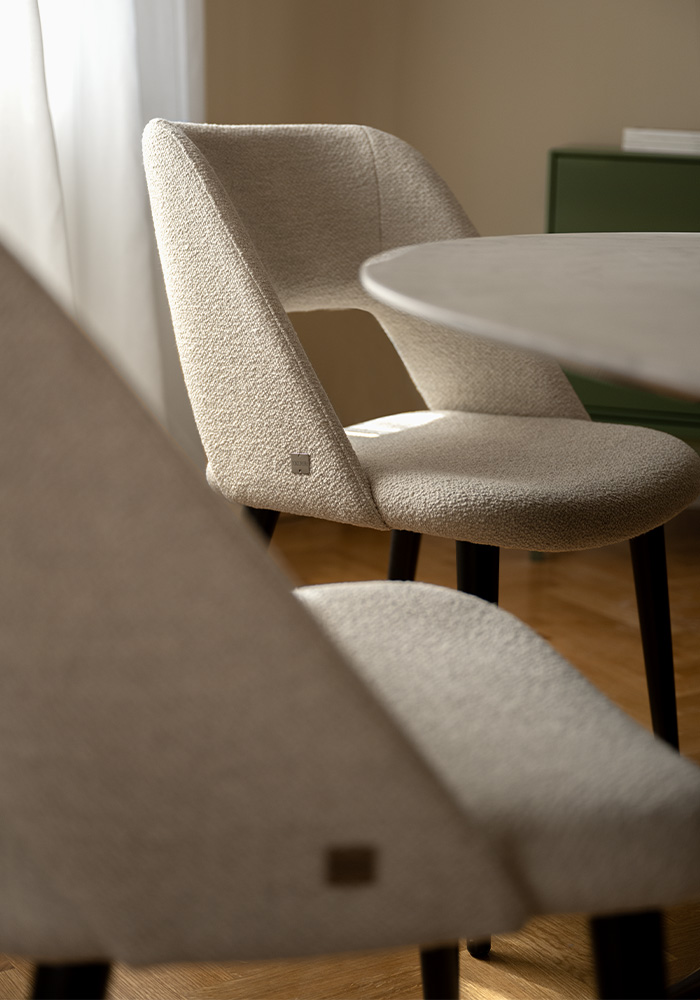 Furniture residential project for residences in Bologna dining Sixty chair