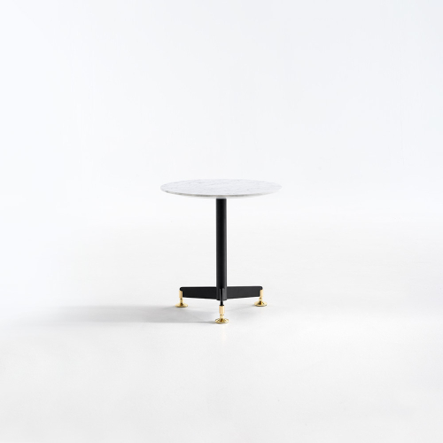 Tavolino Lalo con piano in marmo Carrara diametro 45 cm