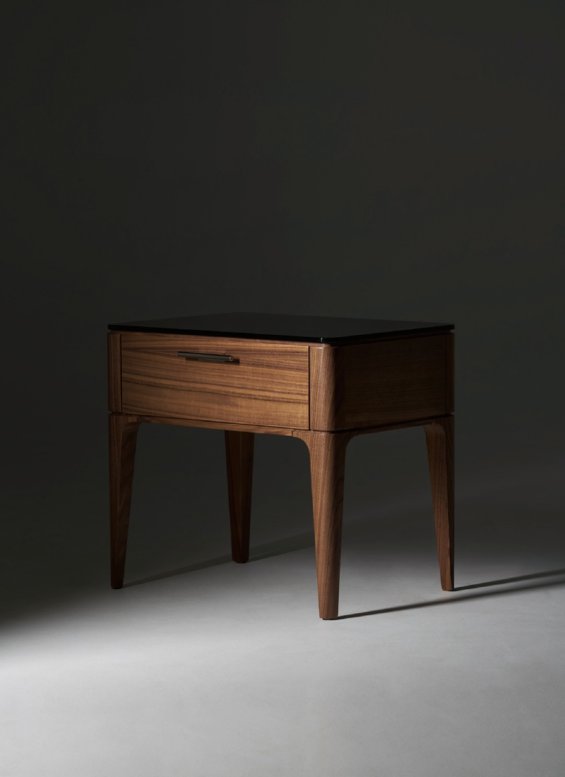 Customizable nightstand in canaletto walnut