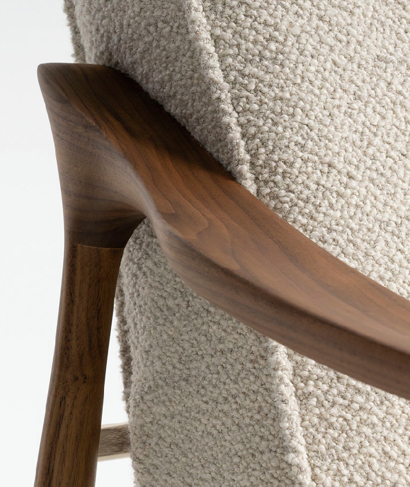 Detail of Vivi in Canaletto walnut comfort armchair