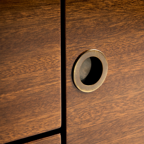 Credenza Pitagora in Mogano foto dettaglio maniglia