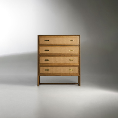 Comò Portisco in rovere foto frontale
