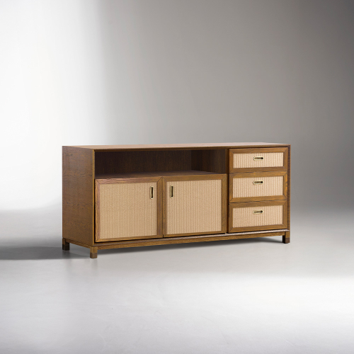 Credenza Portisco in rovere foto tre quarti