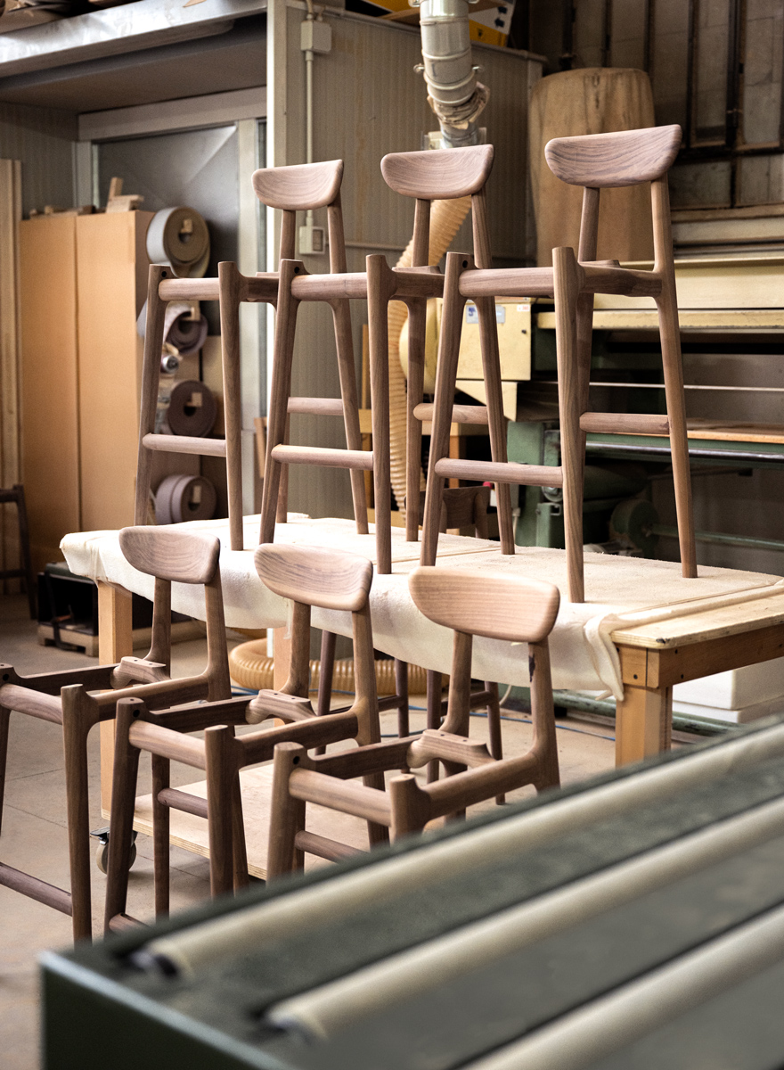 Woodworking detail – stool frames