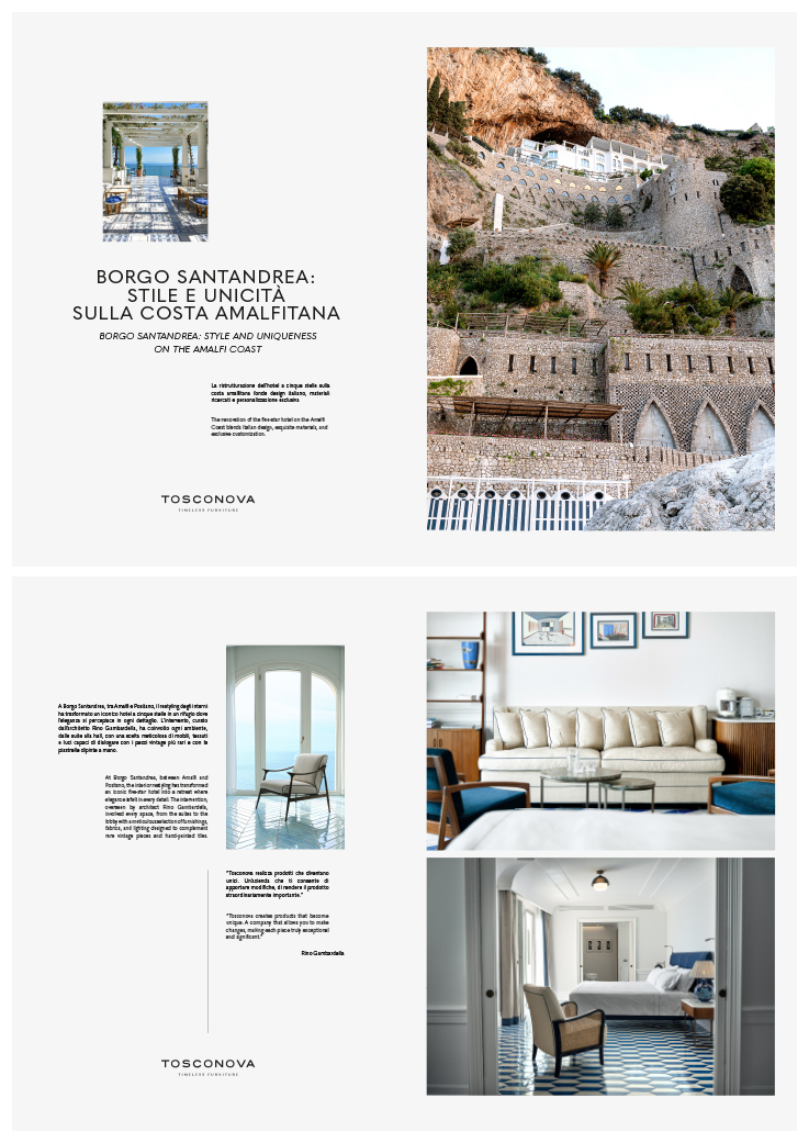 Magazine page case study Borgo Santandrea